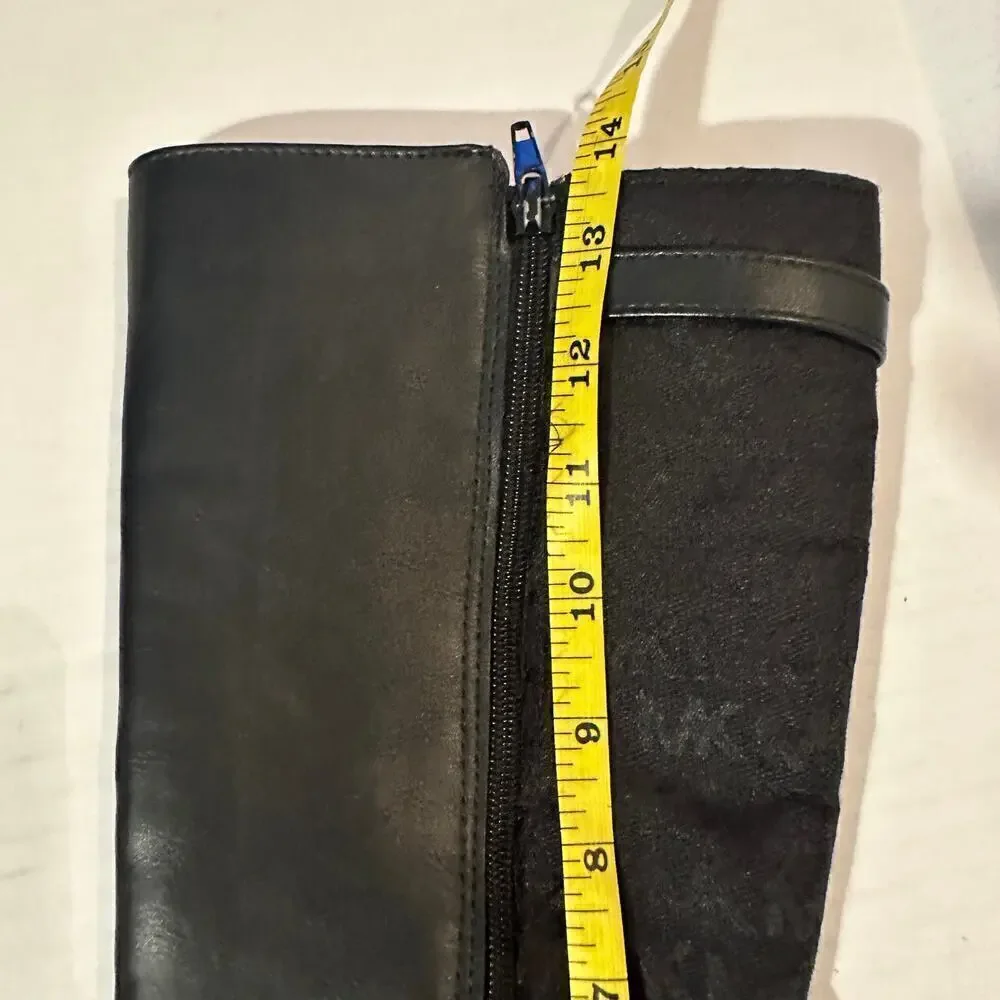 Michael Kors Logo Size 5 Black Zeppelin Riding Boot Fall Winter Closet Staple